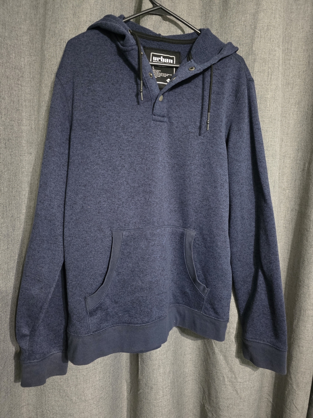 Urban Pipeline Men’s Navy Hooded Pullover Shirt